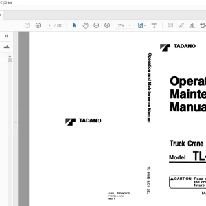 Tadano Truck Crane TL-300E-3 Operation and Maintenance Manual PDF