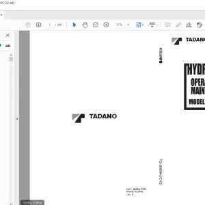Tadano タダノ TG-3600M 油圧クレーン操作および保守マニュアル