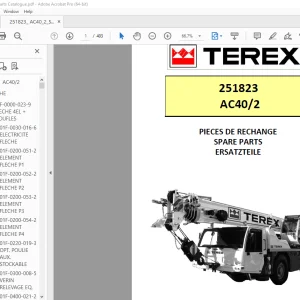Terex Crane 251823 AC40/2 Parts Manual - PDF DOWNLOAD