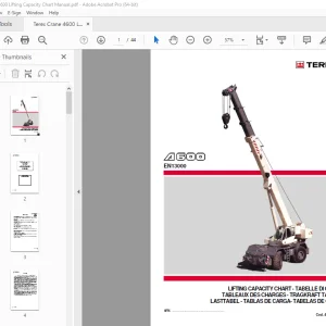Terex Crane 4600 Lifting Capacity Chart Manual - PDF DOWNLOAD