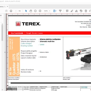 Terex Crane 60 Ton Quadstar 1075 & 1075L Electrical Schematic Manual PDF