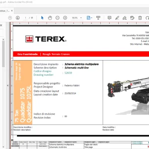 Terex Crane 75 Ton Quadstar 1075 & 1075L Electrical Schematic Manual PDF