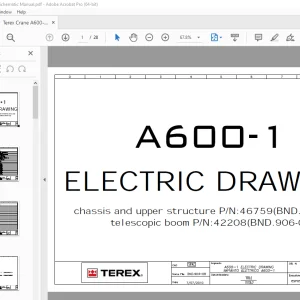 Terex Crane A600-1 Electric Schematic Manual - PDF DOWNLOAD