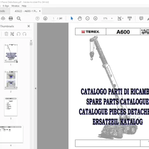 Terex Crane A600 Catalogue Pieces Detachees 43522 - PDF DOWNLOAD