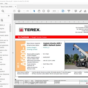 Terex Crane A600 Hydraulic Schematic Manual - PDF DOWNLOAD