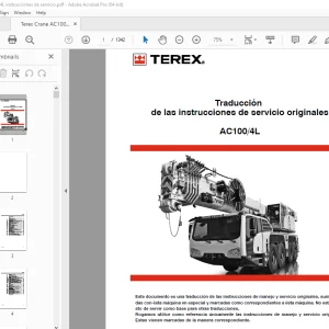 Terex Crane AC100/4L instrucciones de servicio PDF