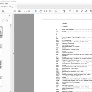 Terex Crane CC 2500-1 Mounting Manual - PDF DOWNLOAD