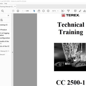 Terex Crane CC 2500-1 Technical Training Manual - PDF DOWNLOAD
