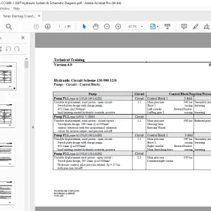 Terex Crane CC1800-1 Hydraulic System & Schematic Diagram Manual PDF