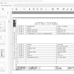 Terex Crane CC8800 1600T Electric Systems & Circuit Diagram PDF Manual EN+DE