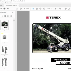 Terex Crane CD200 Parts Manual 12261-226 - PDF DOWNLOAD