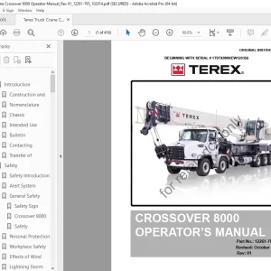 Terex Crane Crossover 8000 Operator's Manual PN 12261-765 PDF