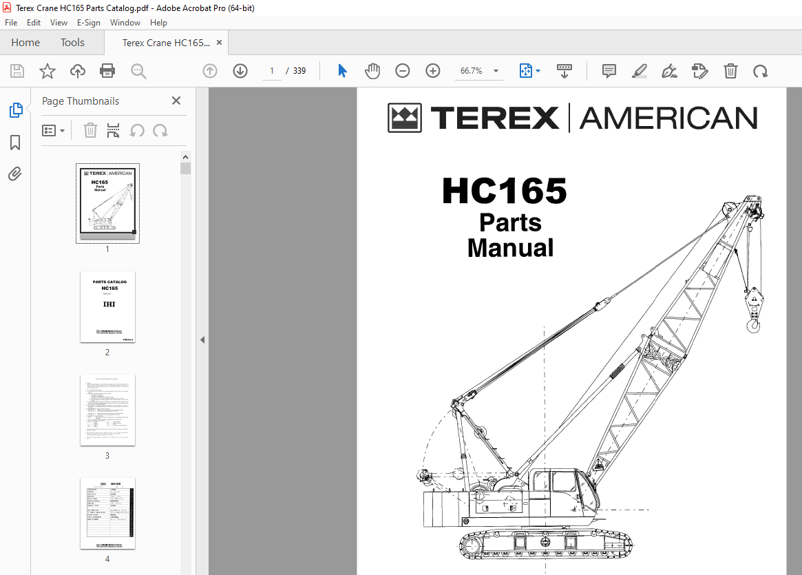 Terex Crane HC165 Parts Manual - PDF DOWNLOAD - HeyDownloads - Manual ...