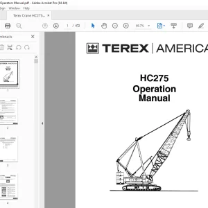 Terex Crane HC275 Operation Manual - PDF DOWNLOAD