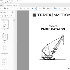 Terex Crane HC275 Parts Catalog Manual - PDF DOWNLOAD