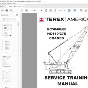 Terex Crane HC50/60/80/110/275 Service Training Manual PDF
