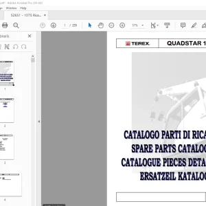 Terex Crane Quadstar 1075 Catalogo Parti di Ricambio 52651 PDF