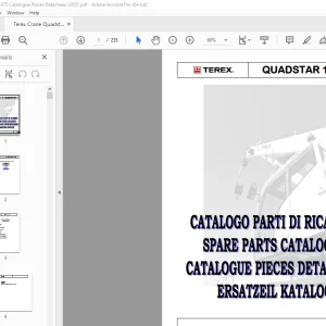 Terex Crane Quadstar 1075 Catalogue Pieces Detachees 52651 PDF