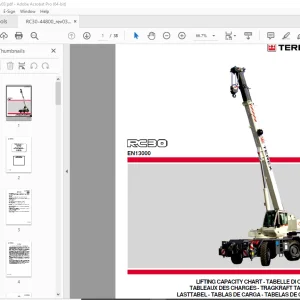 Terex Crane RC30 Lifting Capacity Chart Manual - PDF DOWNLOAD