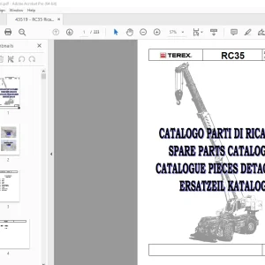 Terex Crane RC35 Catalogue Pieces Detachees 43519 - PDF DOWNLOAD