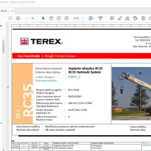 Terex Crane RC35 Hydraulics Schematic Manual - PDF DOWNLOAD