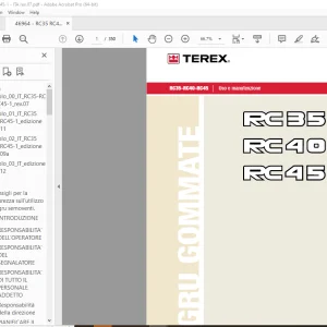 Terex Crane RC35-RC40-RC45 Uso e manutenzione - PDF DOWNLOAD