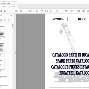 Terex Crane RC60 Catalogo Parti Di Ricambio - PDF DOWNLOAD