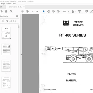 Terex Crane RT 400 Series Parts Manual 12261-201 - PDF DOWNLOAD