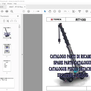 Terex Crane RT100 Catalogo Parti di Ricambio 46847 - PDF DOWNLOAD