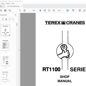 Terex Crane RT1100 Series Shop Manual - PDF DOWNLOAD