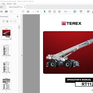 Terex Crane RT1120 Operator's Manual 12261-284 - PDF DOWNLOAD