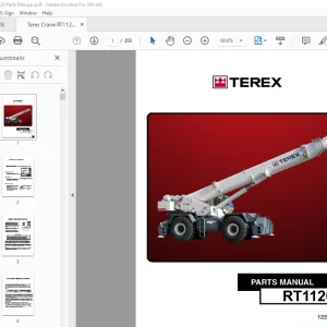 Terex Crane RT1120 Parts Manual 12261-283 - PDF DOWNLOAD