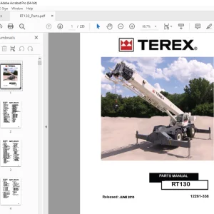 Terex Crane RT130 Parts Manual 12261-338 - PDF DOWNLOAD