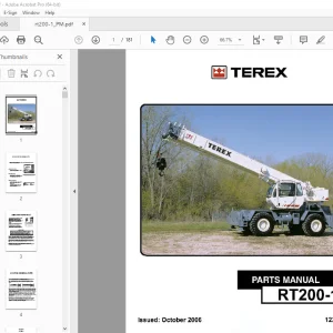 Terex Crane RT200-1 Parts Manual 12261-318 - PDF DOWNLOAD