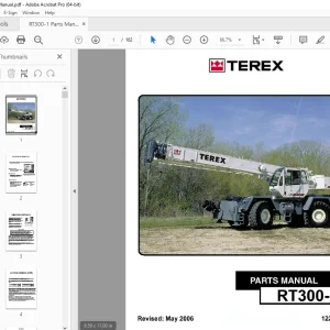 Terex Crane RT300-1 Parts Manual 12261-311 - PDF DOWNLOAD