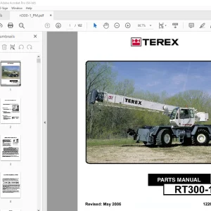 Terex Crane RT300-1 Parts Manual 12261-311 - PDF DOWNLOAD