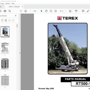Terex Crane RT500-1 Operator's Manual 12261-269 PDF