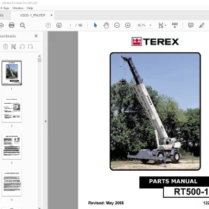 Terex Crane RT500-1 Parts Manual 12261-269 - PDF DOWNLOAD