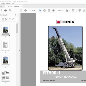 Terex Crane RT500-1 Shop Manual 12261-405 - PDF DOWNLOAD