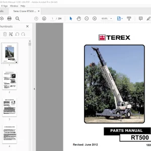 Terex Crane RT500 Parts Manual 12261-269 - PDF DOWNLOAD