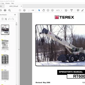 Terex Crane RT600 Operator's Manual 12261-262 - PDF DOWNLOAD