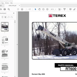 Terex Crane RT600 Parts Manual 12261-261 - PDF DOWNLOAD