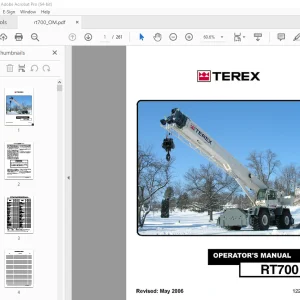 Terex Crane RT700 Operator's Manual 12261-265 - PDF DOWNLOAD