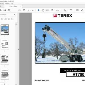 Terex Crane RT700 Parts Manual 12261-264 - PDF DOWNLOAD