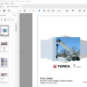 Terex Crane SN1676-1CB CANBus Control System User Manual PDF