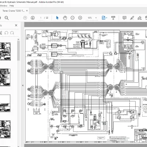 Terex Crane T200 T300 Electrical & Hydraulic Schematic Manual PDF