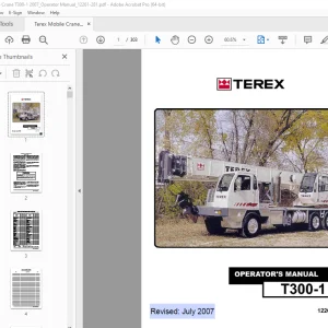 Terex Crane T300-1 Operator's Manual 12261-281 - PDF DOWNLOAD