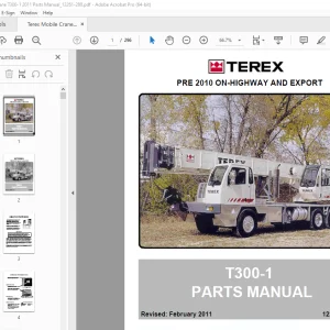 Terex Crane T300-1 Parts Manual 12261-280 - PDF DOWNLOAD