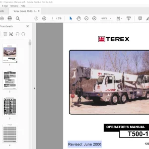 Terex Crane T500-1 Operators Manual - PDF DOWNLOAD