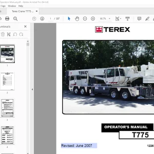Terex Crane T775 Operator's Manual 12261-273 - PDF DOWNLOAD
